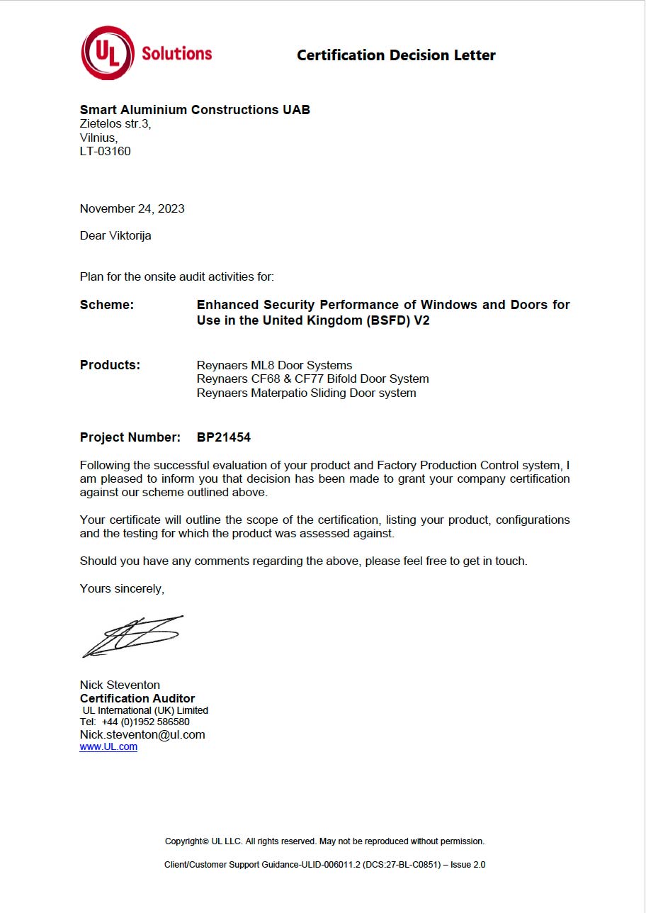 Enhanced Security Performance of Windows and Doors for Use in the United Kingdom PAS24 (BSFD) V2.